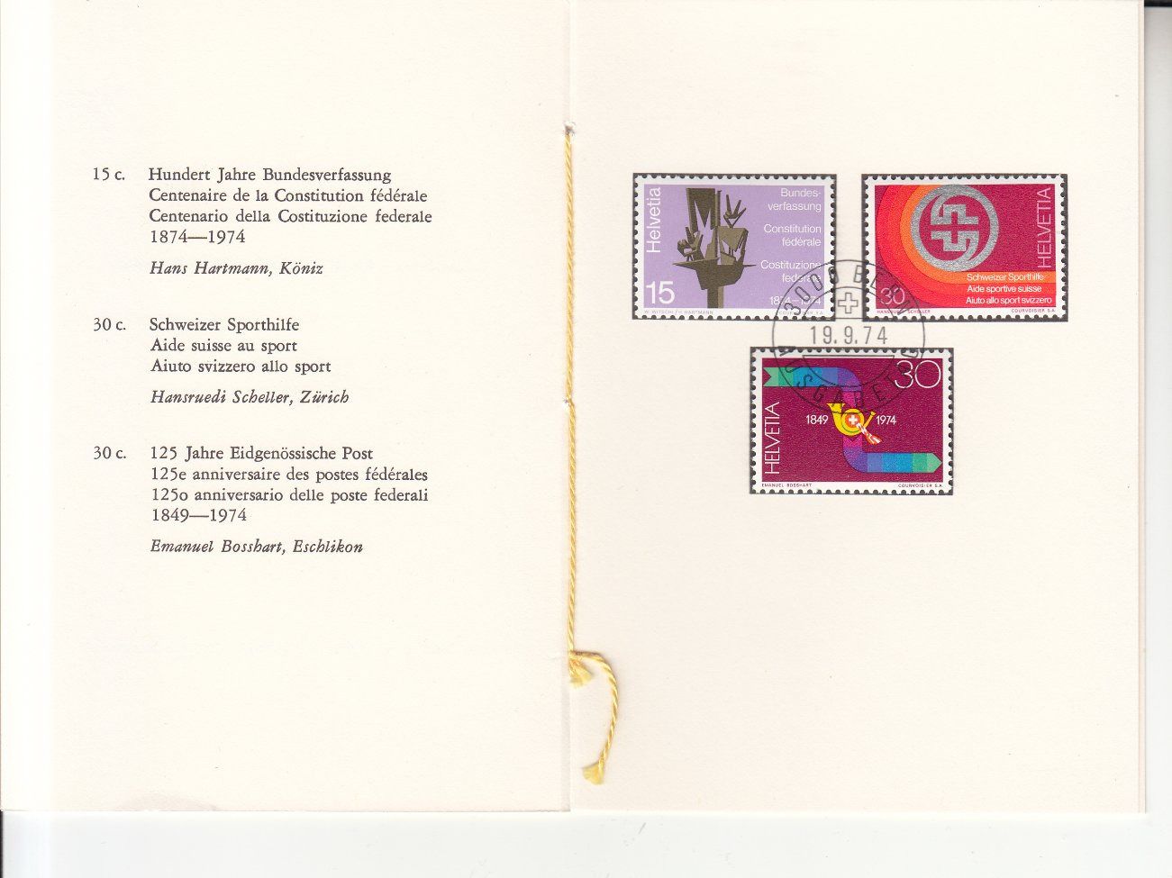 Alle Briefmarken: Faltblätter PTT SBK 132 mit ET – Gebraucht aus Bürglen TG von StampGraf