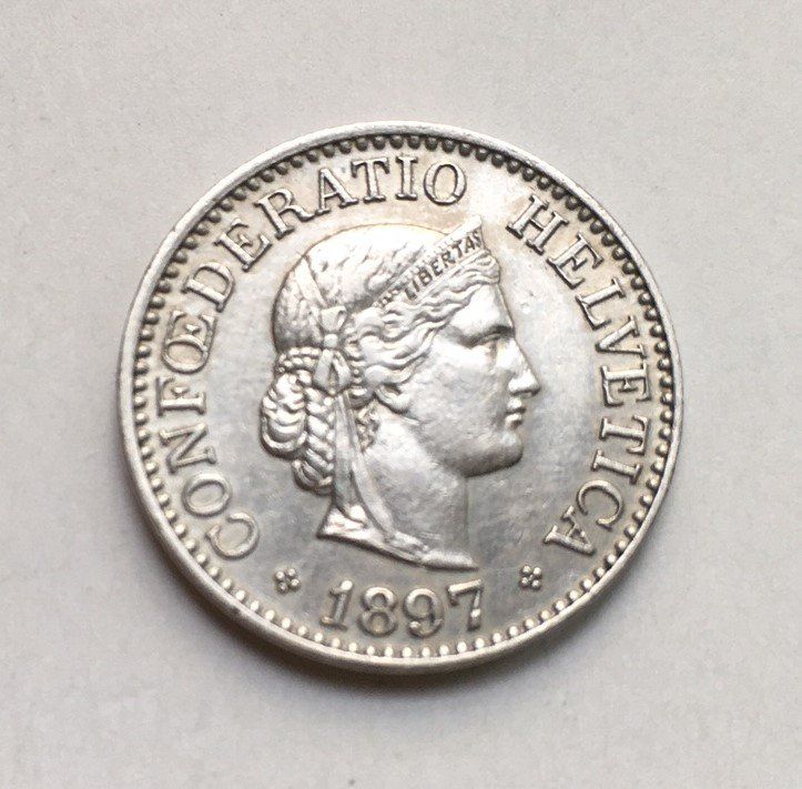Tutti le monete: 1897 10 Rappen -unz – Usato da Kirchberg SG venduto da Helveticus00