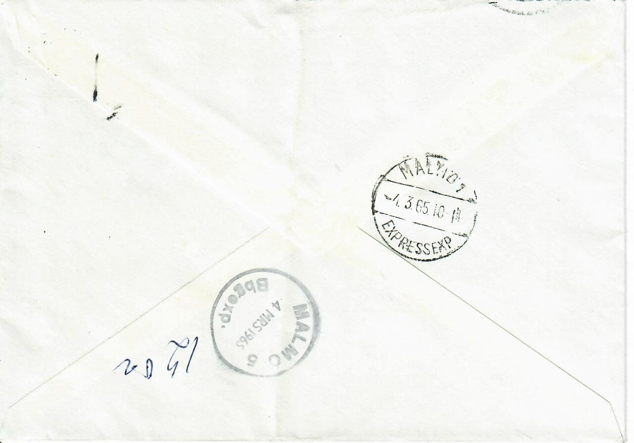 Alle Briefmarken: Brief, Wil St.Gallen Bahnhof nach Malmoe – Gebraucht aus Hochdorf von Ziegel-16 1