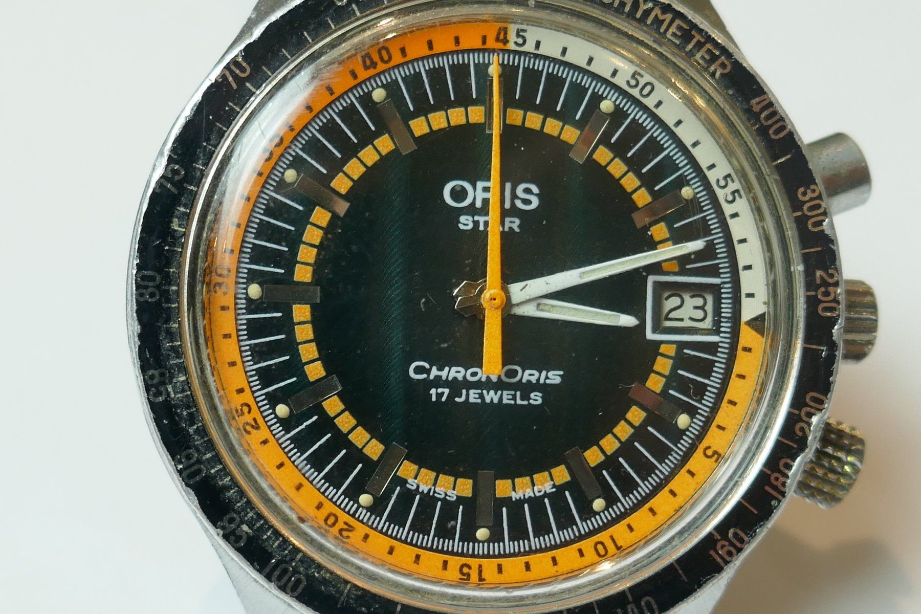 Oris Orologi: Seltene Oris Chronoris 70er 38 mm – Usato da Schaffhausen venduto da swisswatches-andmore 2