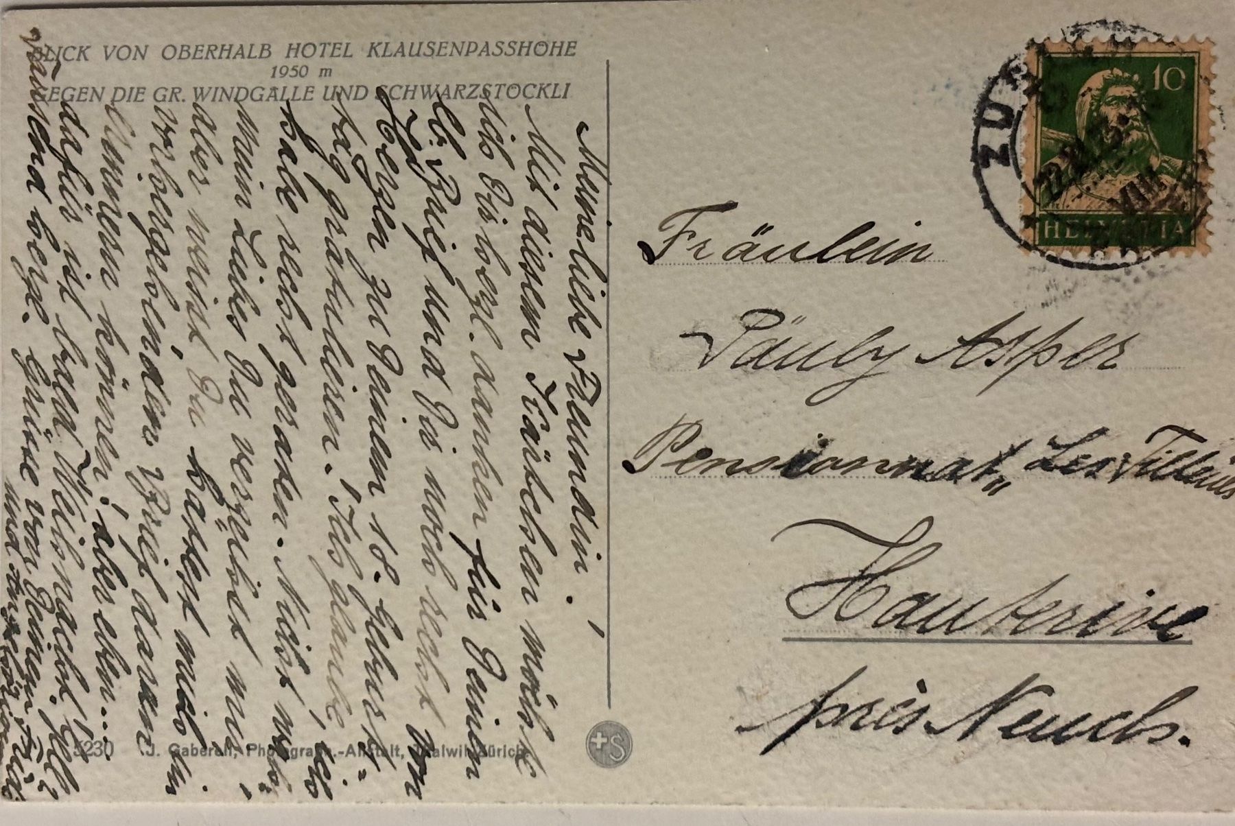 Cartoline postali: Gaberell - Klausenpass, Nebelmeer – Usato da Frauenfeld venduto da Merk52 1