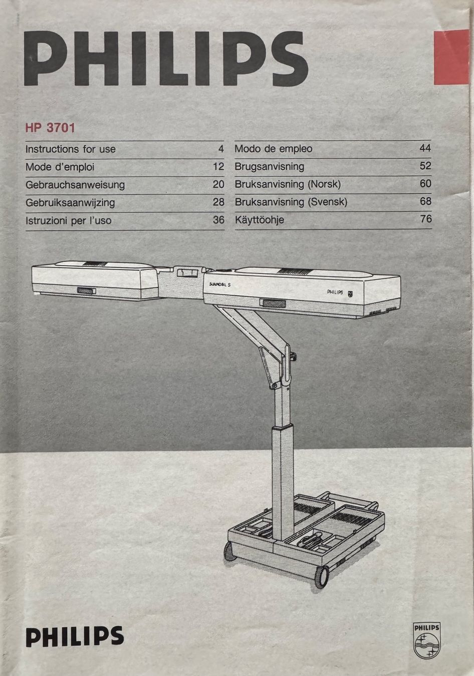 Philips Solarium: Philips UVA Original lampe de bronzage pliante HP3701 – Usato da Goumoens-la-Ville venduto da ZYFREN 6
