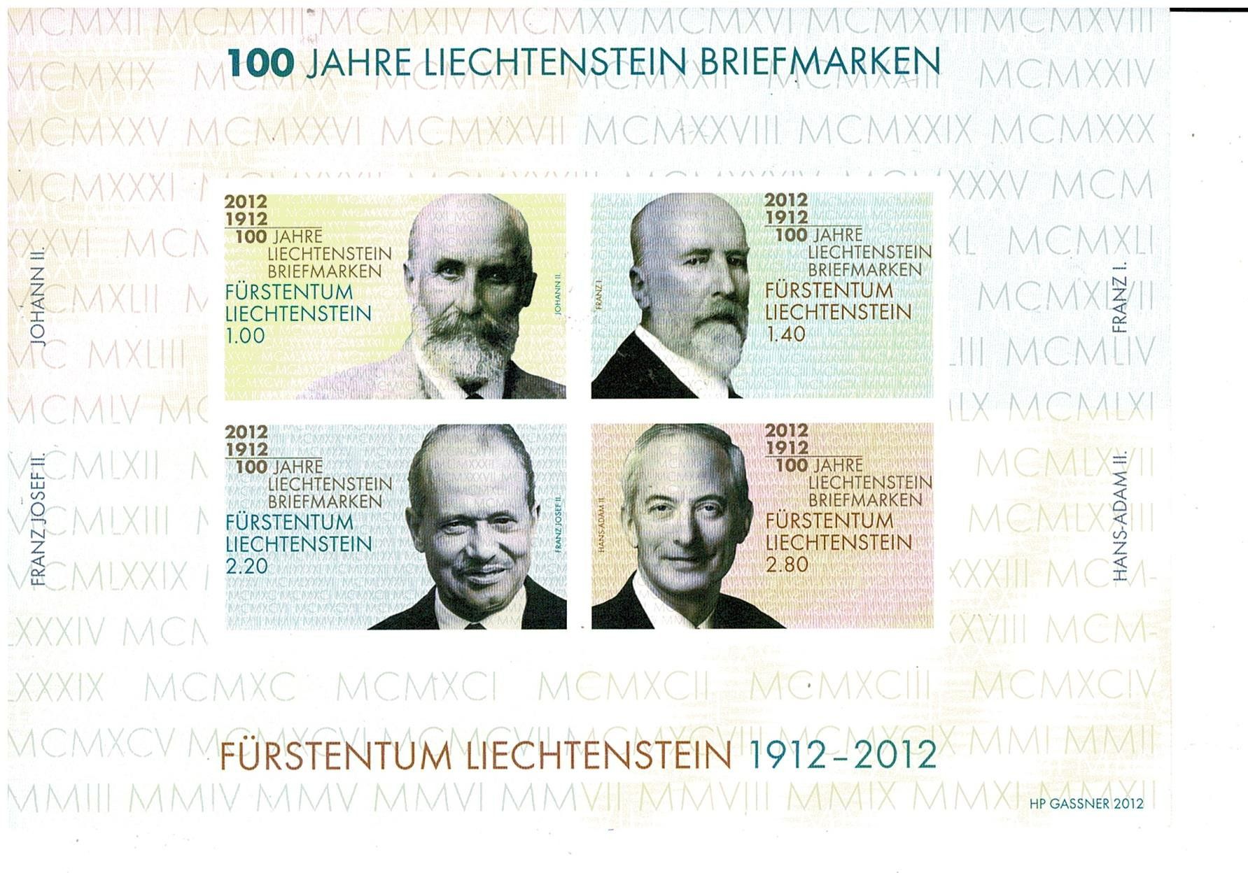 Tutti i francobolli: 100 Jahre Briefmarken FL 1 KB ** – Nuovo (secondo la descrizione) da Lausanne venduto da Whorvath