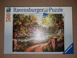 Ravensburger Puzzle 500 Teile, Cottage am Fluss