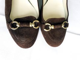ALEXANDRA GRADI PUMPS SLINGPUMPS 38,5 BRAUN LEDER SCHUHE TOP