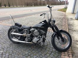 Harley Davidson FLH Starrrahmen mit Early Shovelhead Motor