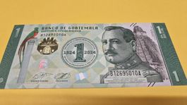 Guatemala 1 Quetzal Banknote - Jubiläumsausgabe 2023