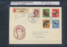 1955 Pro Juventute, Jahrgang, FDC - Couvert P2