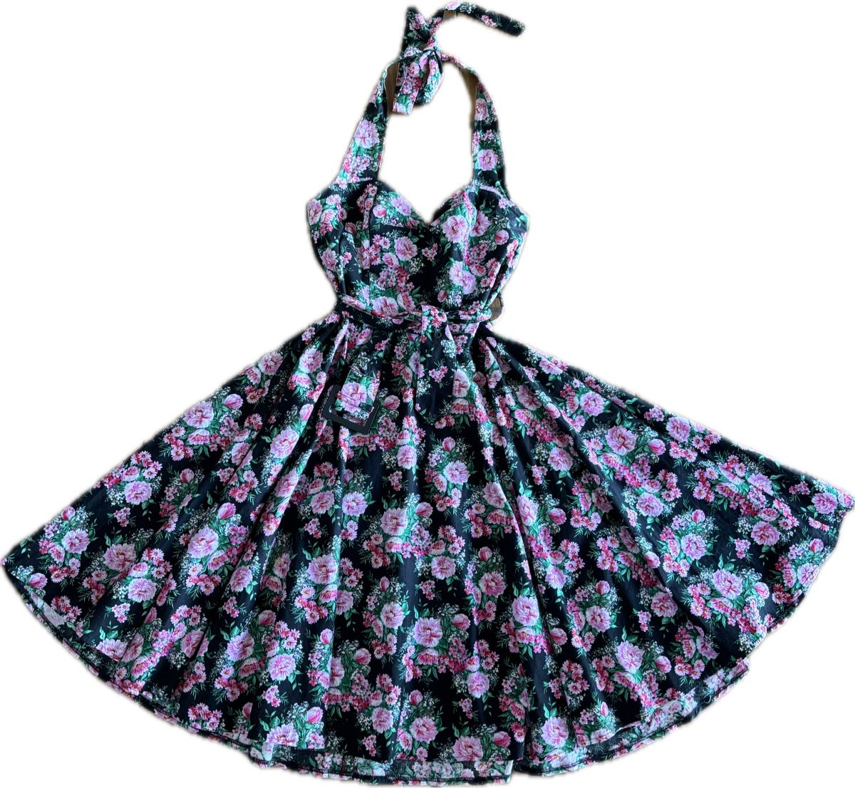 Vestiti: Robe Hell Bunny Vixen à fleurs, taille M – Usato da Dotzigen venduto da SecondHandGems 3