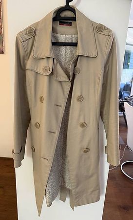 Beige trench coat, cotton, 36 EU 