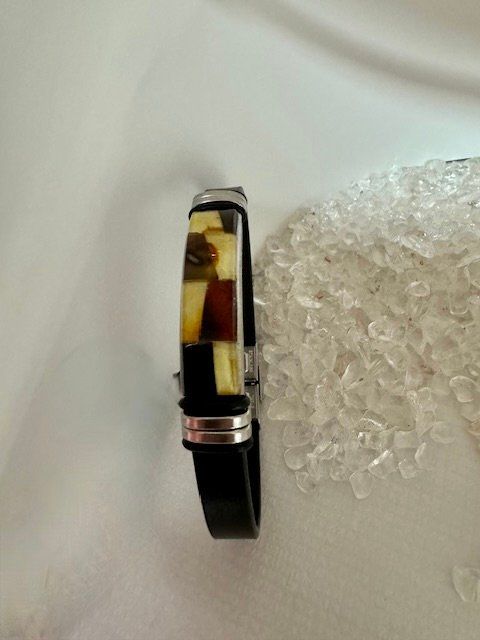 Bracciali & Braccialetti: Armband - Leder- mit Bernstein -Platte – Nuovo (secondo la descrizione) da Biberist venduto da tl-schmuck 1