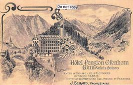 Binn  VS   mit Hôtel--Pension OFENHORN    REPRO   um 1900