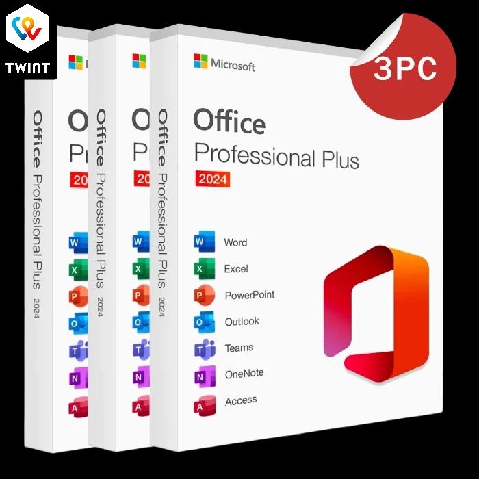 Microsoft Software: 3 licences Office 2024 Pro – Activation rapide Windows – Gebraucht aus Saignelégier von Instant-Key-Pro