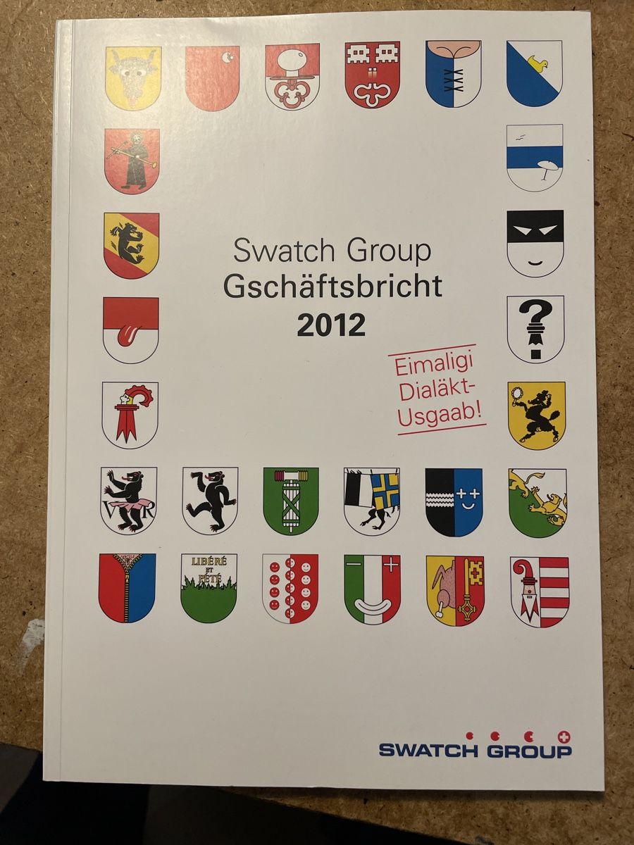 Libri: Selten Swatch Group Geschäftsbericht 2012 Dialekt! – Nuovo (secondo la descrizione) da Kriens venduto da ruedi740