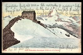 AK Gornergrat /Wallis, Hôtel Belvédère, le Cervin
