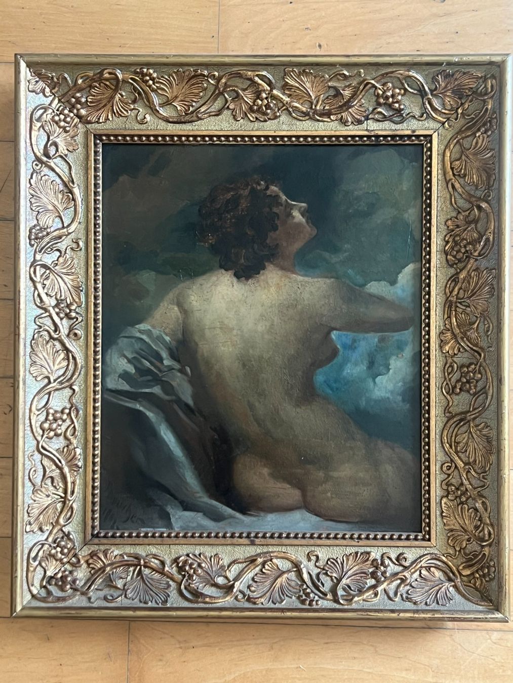 Dipinti: Sitzender Halbakt – Original Boucher, 1803 – Usato da Boppelsen venduto da vanrijn