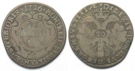 OBWALDEN 20 Kreuzer 1726 Silber