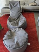 Sitting Point Sitzsack-Sessel mit passendem Hocker | Grau, T