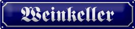 Blechschild-WEINKELLER-blau - 46 x 10cm