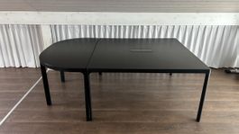 Bürotisch 2-teilig schwarz mit Kabelklappe gebraucht