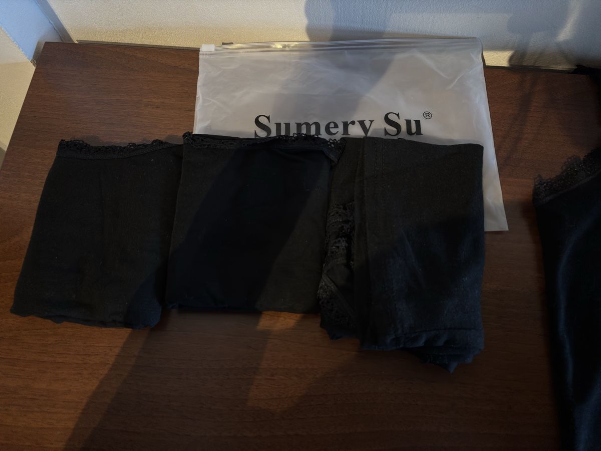 Altra biancheria intima: 4x Cotton undershirts black with lace – Nuovo (secondo la descrizione) da Bironico venduto da Koalaboss 3