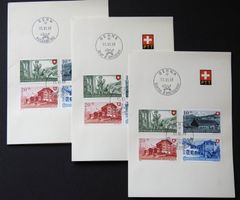 PTT 3 Faltblätter PP 1948 ET d,f.i,  selten (Kat. FDC 770.-)