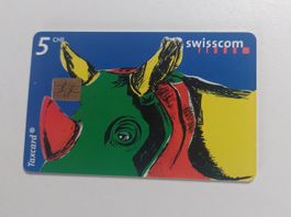 Swisscom Taxcard 5 CHF, Sujet Nashorn, Jahrgang 2002
