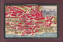 Plan de LAUSANNE - Légende au dos - 1912 // pli //