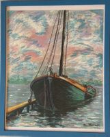 Ernst H. Flentjen „der schwarze Kutter“ Top Pastellzeichnung