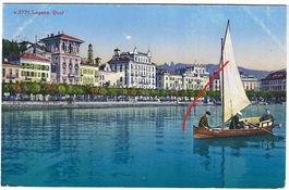 AK Lugano Quai, gelaufen 1930