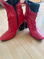 Rote Herbst Stiefeletten mit Absatz, Grösse 38, neuwertig