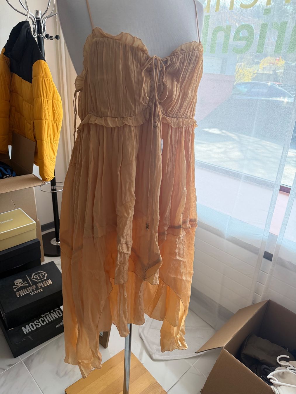 Zara Vestiti: ZARA ORANGE SPAGHETTI-TRAGER KLEID GR M – Nuovo (secondo la descrizione) da Arch venduto da ellaisa84 2