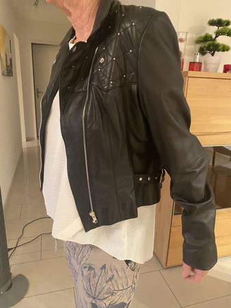 Lederjacke schwarz, Nappa Gr M