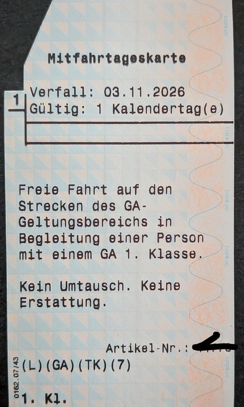 Biglietti: SBB Mitfahrtageskarte 1. Klasse – Nuovo (secondo la descrizione) da Salgesch venduto da einafets