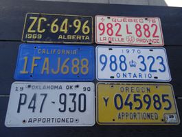 6 alte, seltene US / Kanada Nummernschilder, Vintage!