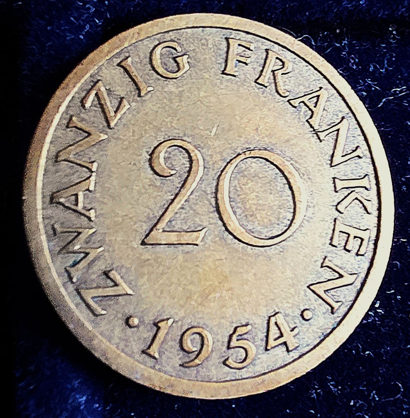 Alle Münzen: SAARLAND 20 FRANKEN 1954 – Gebraucht aus winterthur von CoinPassion 1