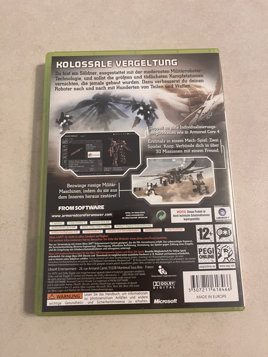 Spiele: Armored Core: For Answer für Xbox 360 – Gebraucht aus Suhr von SchnapperCH 1