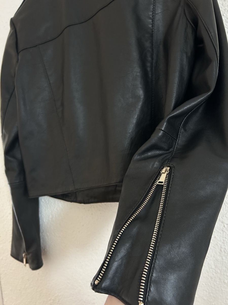 Mango Giacche: Mango MNG Echtleder Jacke, Gr. M, Schwarz – Usato da Nebikon venduto da icon.vintage 3