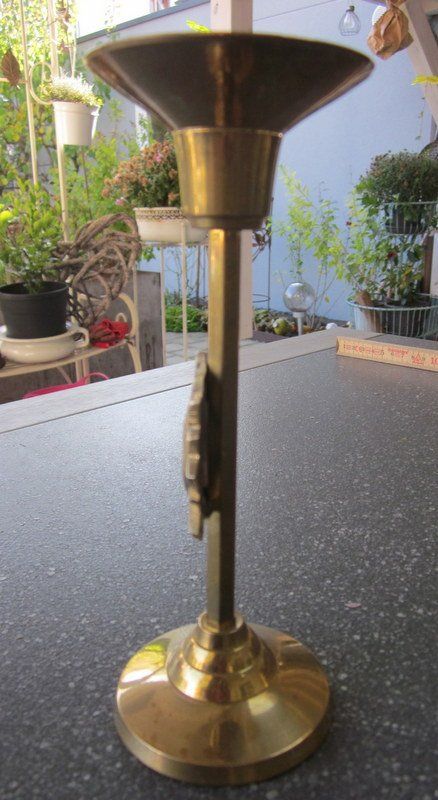Portacandele: Metall Kerzenständer in Messingoptik mit Sonne – Usato da Bischofszell venduto da raika 6