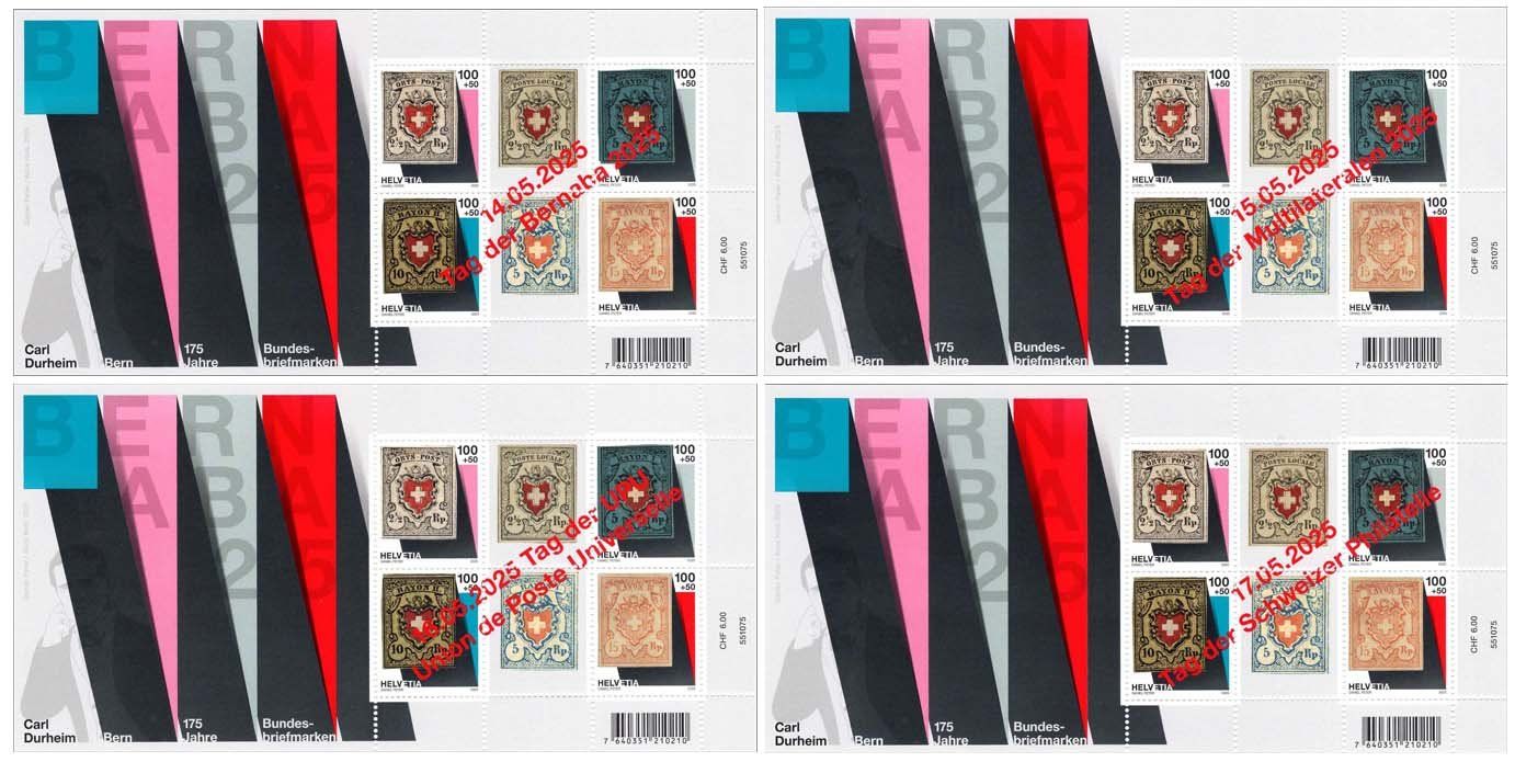 Alle Briefmarken: BERNABA Serie Überdruck-Bögen postfrisch – Gebraucht aus Heerbrugg von Swissphila