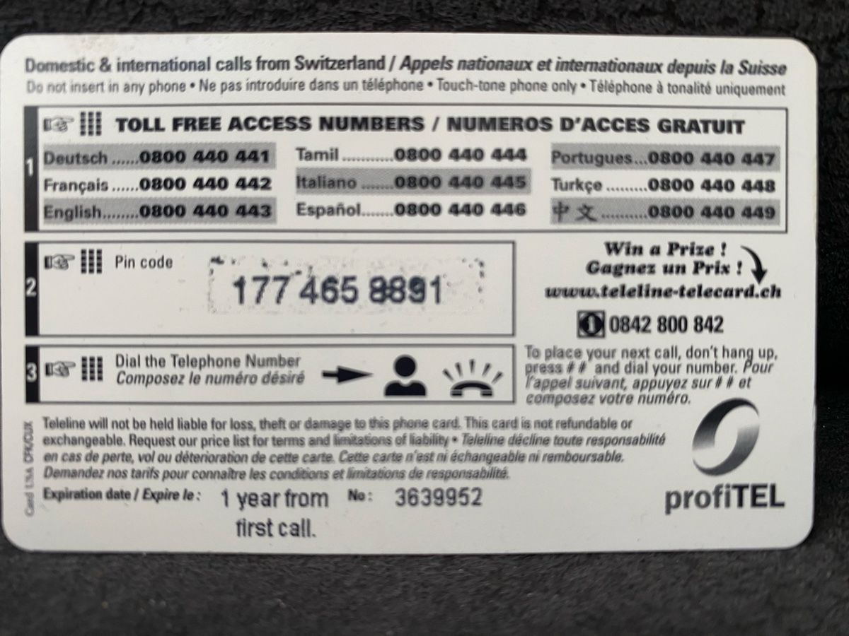 Telefon- & Taxkarten: Teleline – Gebraucht aus Lausanne von babacard10 1