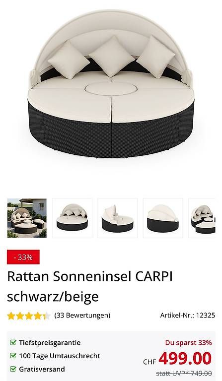 Gonser Liegen & Liegestühle: NEU Rattan Sonneninsel – Neu (gemäss Beschreibung) aus Schaffhausen von hus_8gwl