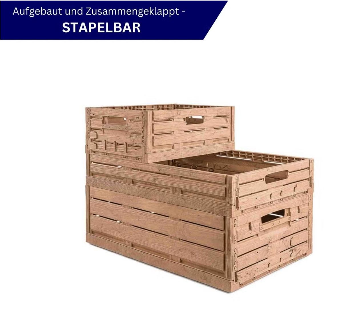 Casse di trasporto: Faltbare Klappbox Holzoptik 40 x 30 cm – Nuovo e nell'imballaggio originale da Bülach venduto da Palawan 2