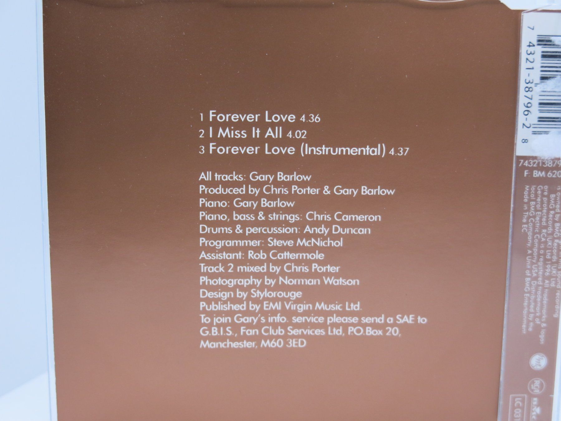 CD: CD Single Gary Barlow – Forever Love – Usato da Ernetschwil venduto da luisvonerni 2
