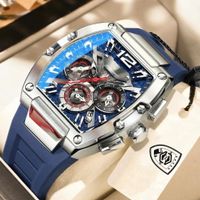 Herrenuhr Chronograph Quarz Datum wasserdicht Silikon Sport