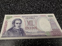 1000 Escudos Banco Central de Chile CHF 1000 Chile Bargeld 