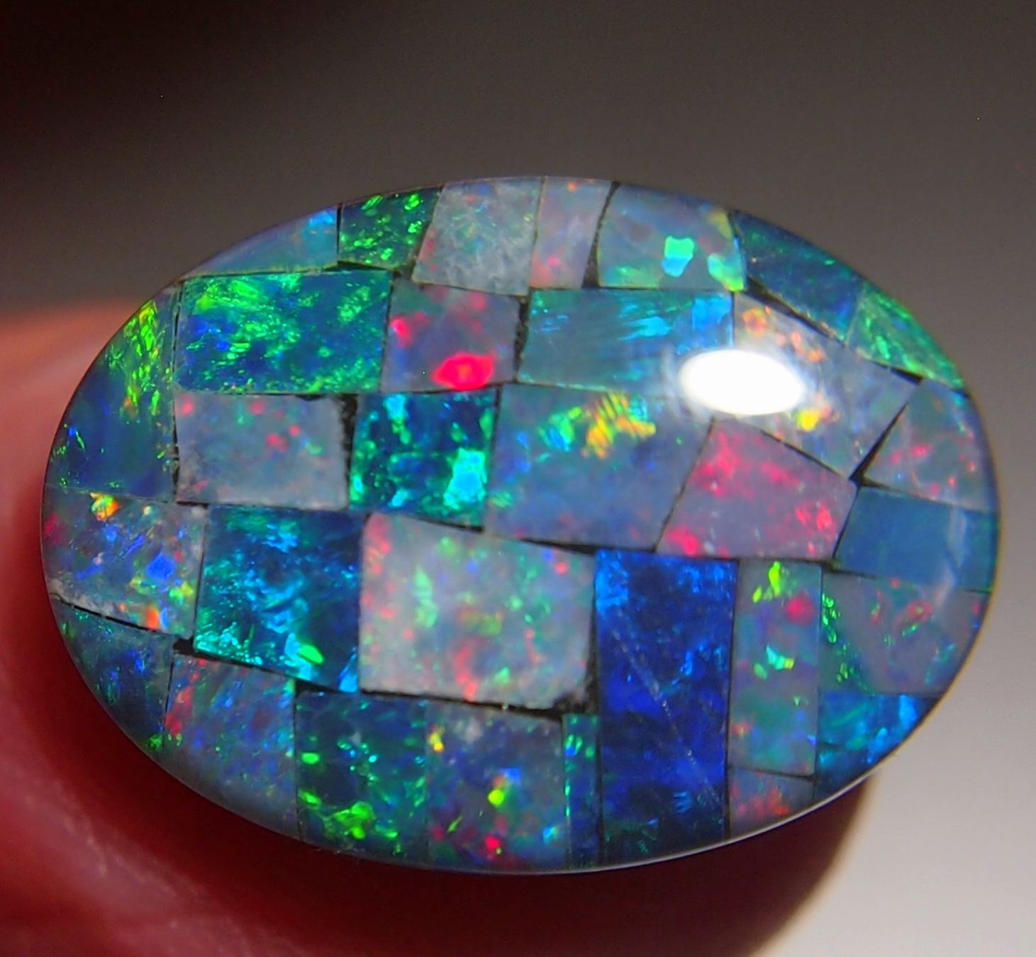 Pietre preziose: 8 CTS QUALITY STUNNING MOSAIK-OPAL AAA – Nuovo e nell'imballaggio originale da Reinach BL venduto da Marblue 1