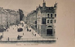 GENÈVE - Rue de la Corraterie - Tram - Calèches