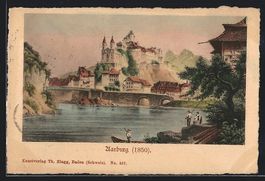 AK Aarburg, Gesamtansicht im Jahre 1850