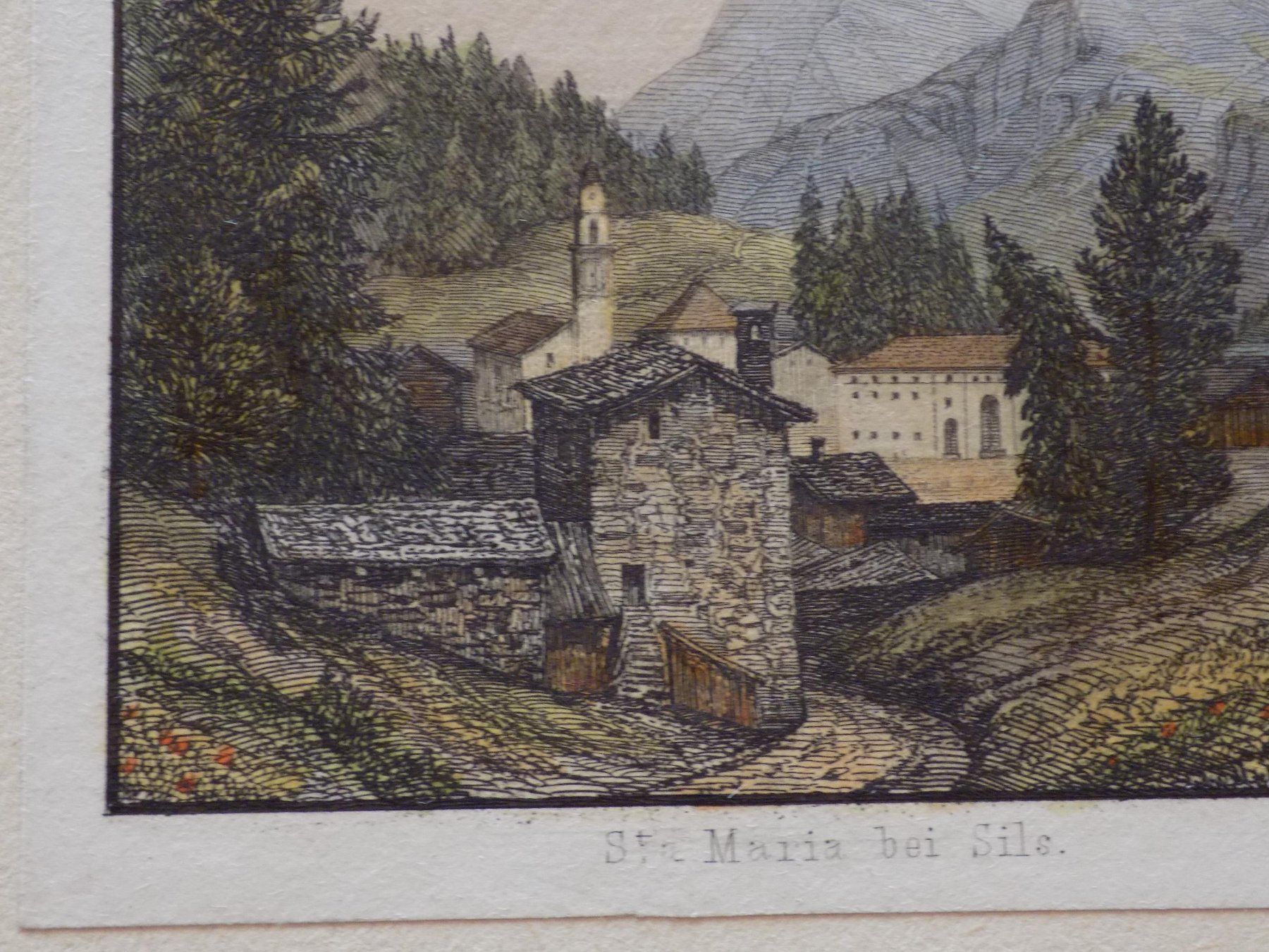 Stiche: Sils Maria im Engadin koloriert – Gebraucht aus Risch von Antikfee 3